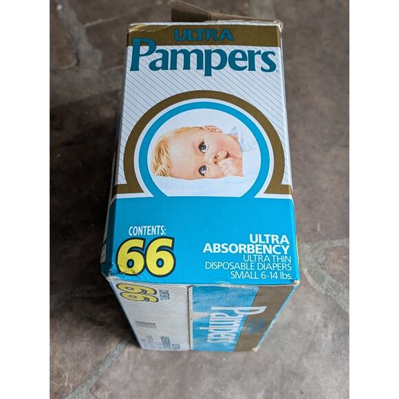 VTG Ultra Pampers Plus Diapers 66 Ct Sealed Box 6-14 lbs HTF Collectible - Picture 6 of 7